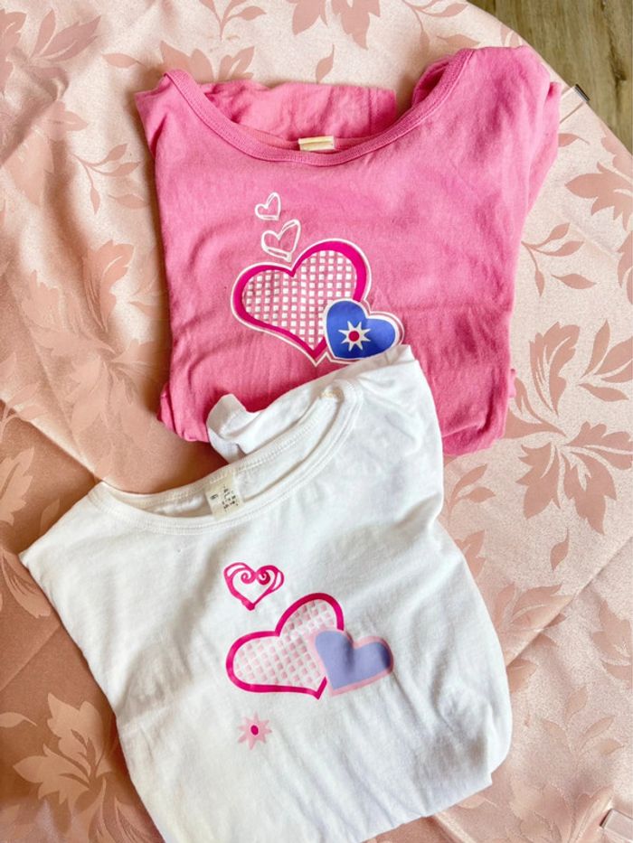 Lot de t-shirts fille en coton 10/12 ans