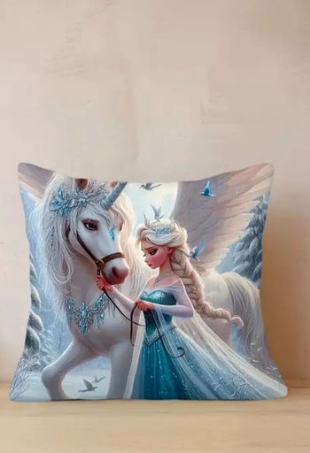 Housse d’oreiller Reine des Neiges Elsa & licorne – 45x45 cm