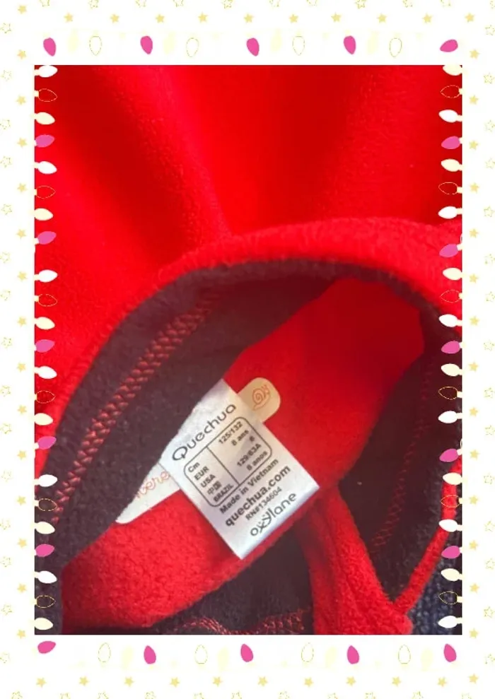 🧥 Polaire Enfant Quechua – 8 ans – Rouge vif 🔥 - photo numéro 4