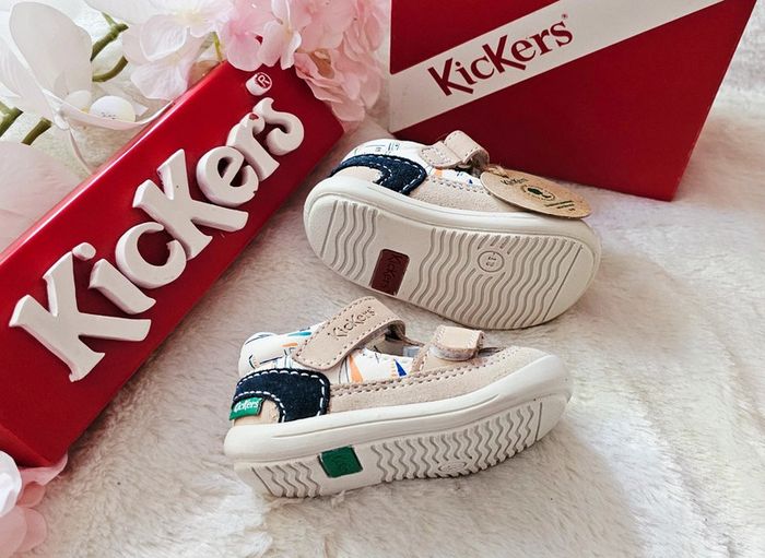 Sandales nus pieds Chaussures ouvertes cuir Scratch Kickers 1er pas 👣 T18 - photo numéro 2