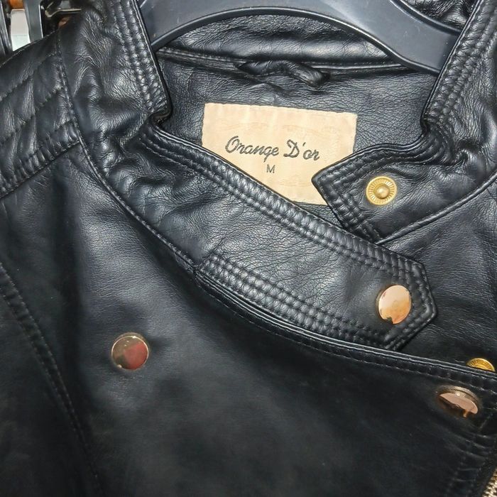 Simili cuir noir taille 38 /m orange d ' or - photo numéro 2