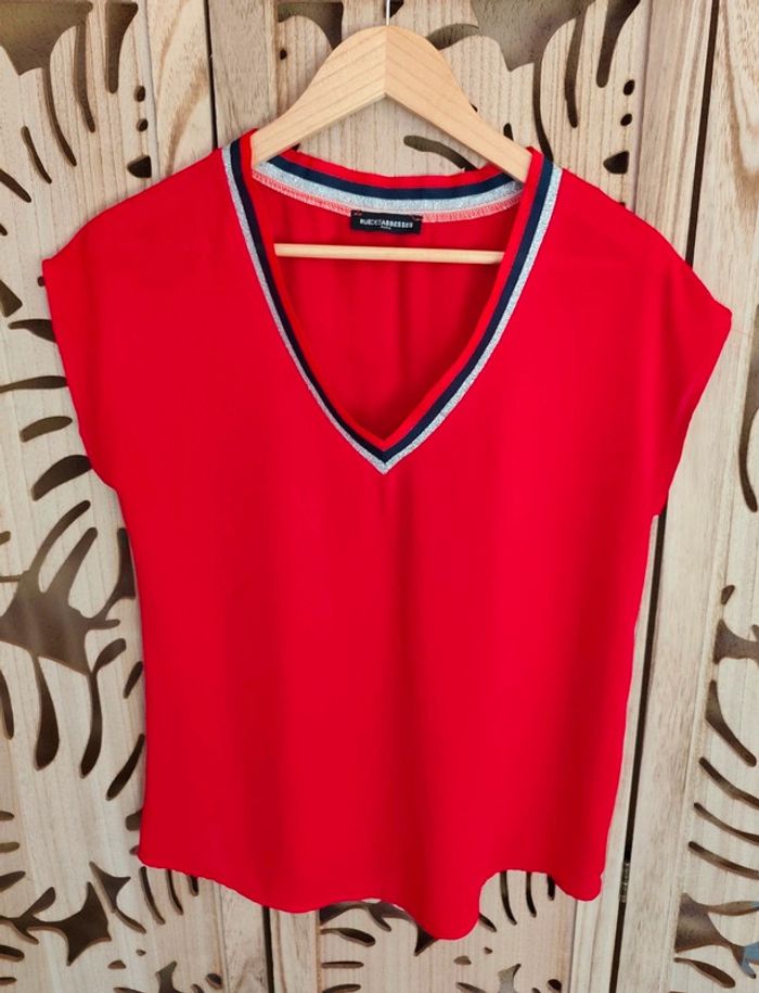 Blouse fluide et légère col V Taille 2 Rue des Abbesses - photo numéro 7