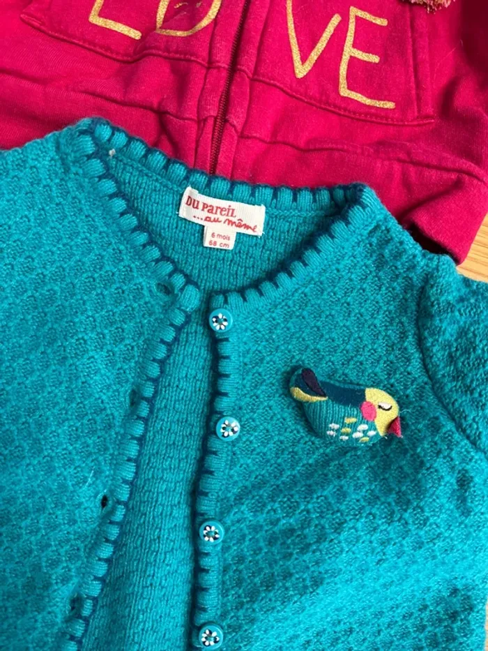 Lot de 2 gilets bébé fille - photo numéro 2