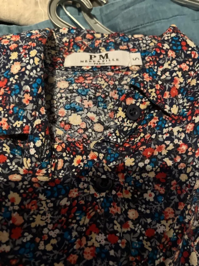 5 ans - chemise mère&fille paris fleuri - photo numéro 7