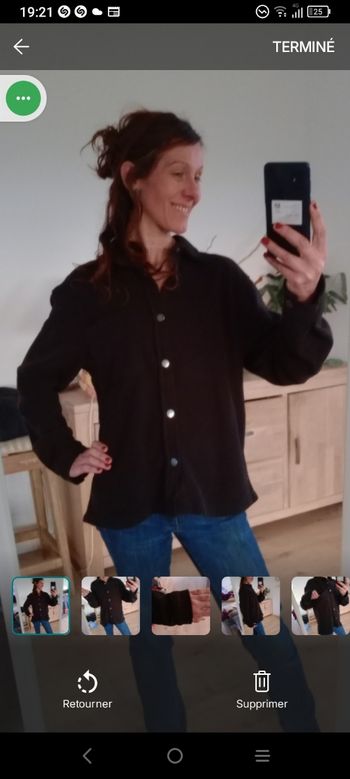 Surchemise femme M polaire noire c74