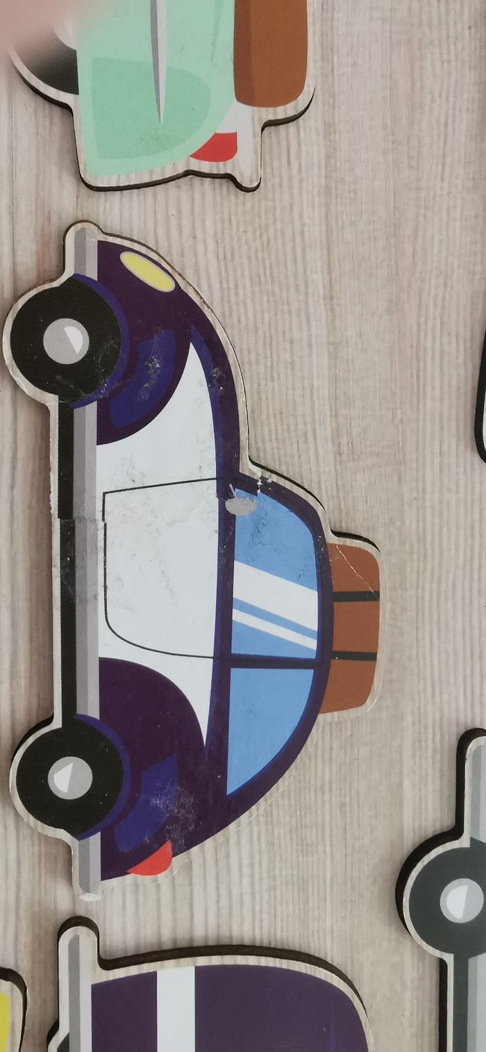 Puzzle en bois chiifre et moyen de transport - photo numéro 5