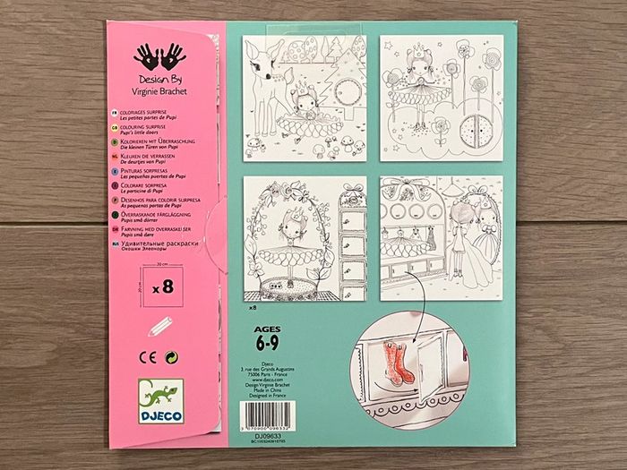 8 Coloriages surprise Les Petites Portes de Pupi DJECO 6+ - photo numéro 2