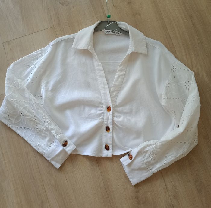 Chemise 100% coton blanc Zara - photo numéro 2