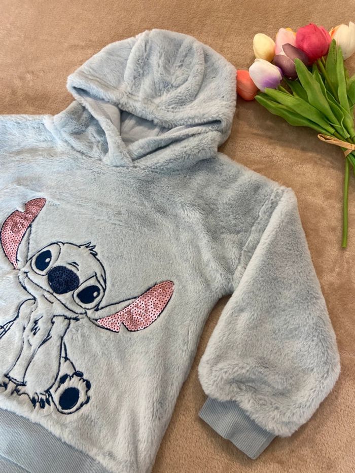 Pull à capuche tout doux Stitch fille 4-5 ans - photo numéro 3