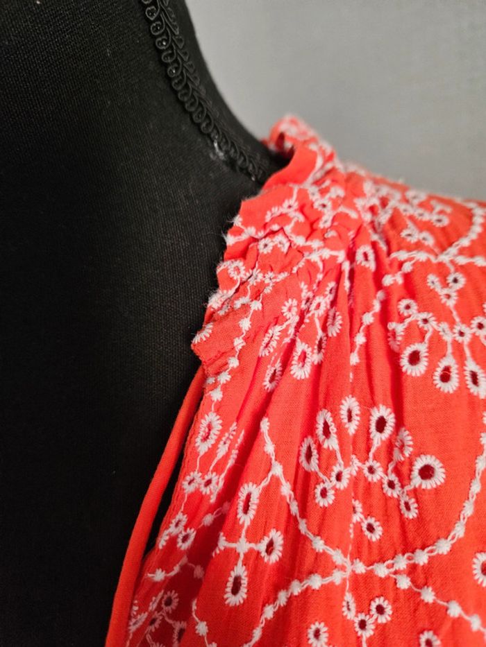 Robe Arielle écru fond corail Sézane - photo numéro 3