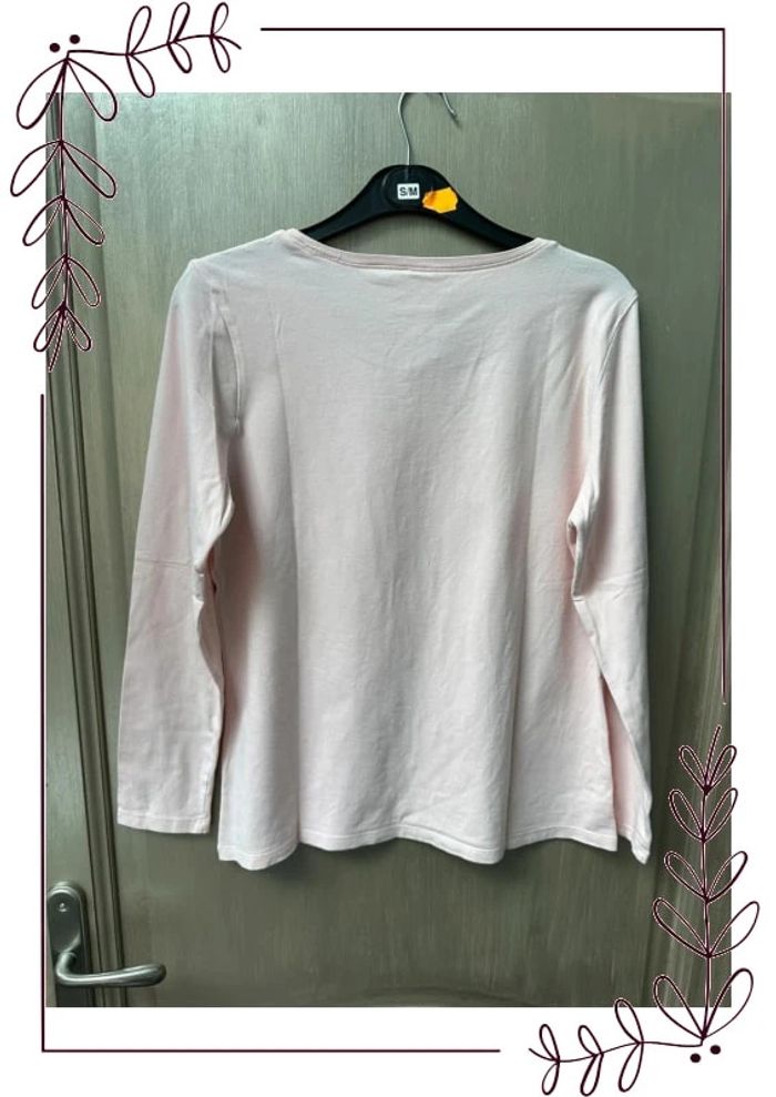 T-shirt manche longue décathlon taille L rose clair - photo numéro 8