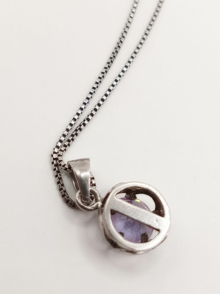 Collana argento 925 ametista o zircone lilla - photo numéro 7