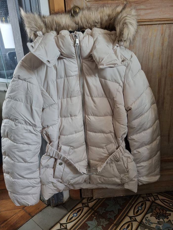 Manteau beige fourré