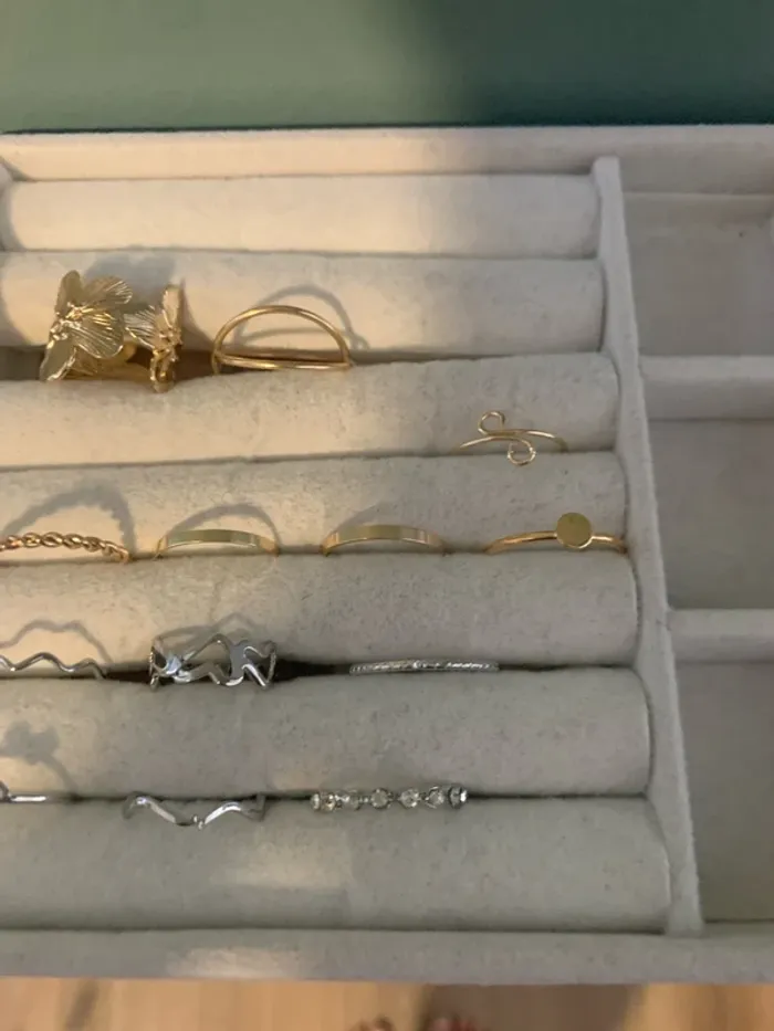 lot 13 bagues dorées et argentée - photo numéro 3