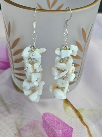 Boucles d oreilles en argent sterling 925 avec pierre de nacre