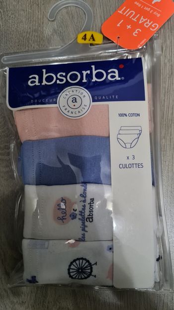 Pack de 4 Culottes ABSORBA 4 Ans.