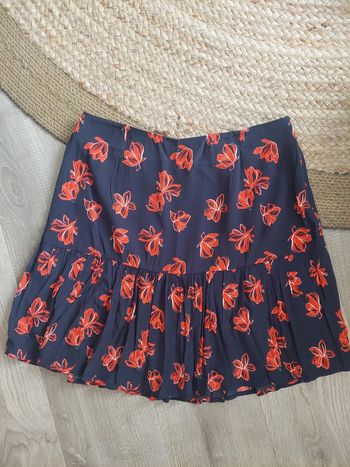 Jupe doublée fleurs etam t40 neuve
