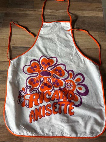 Tablier vintage pour enfants Ricard Anisette années 70 flower power