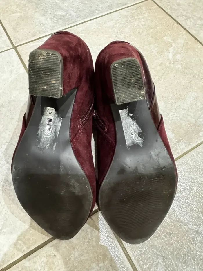 Bottines bordeaux daim 37 - photo numéro 5