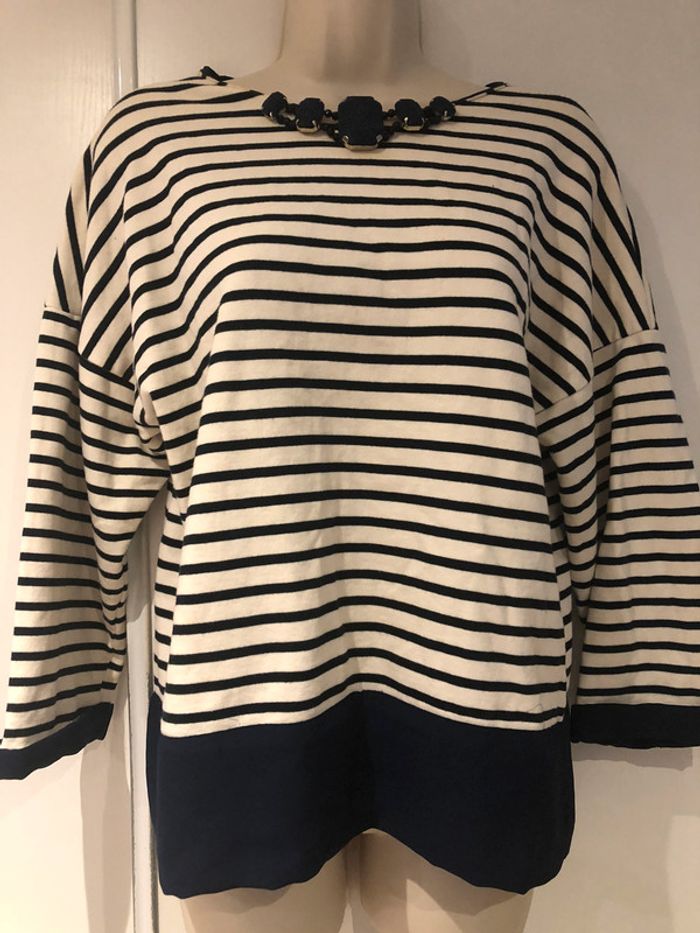 Zara Sweat-shirt  Marin habillé Taille M - photo numéro 13
