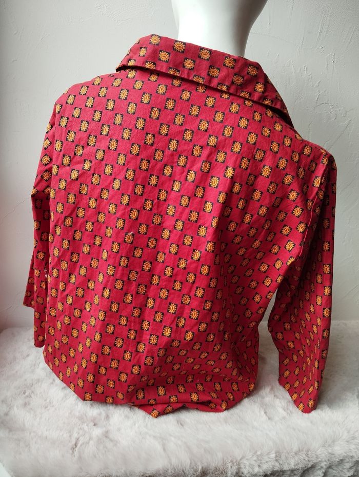 Chemise vintage rouge a manches courtes - photo numéro 4