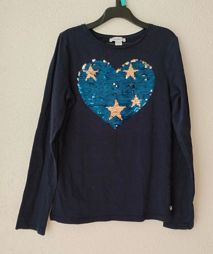 T-shirt léger à sequins manche longue
