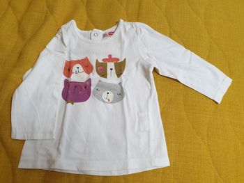 Pull fin bébé fille 9 mois DPAM chats