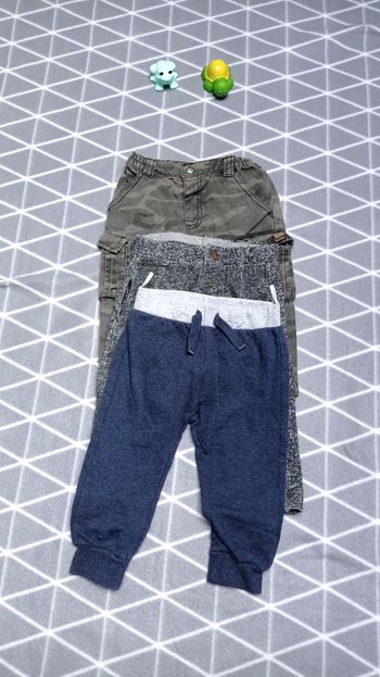 🦁 Lot 3 pantalons, 12 mois