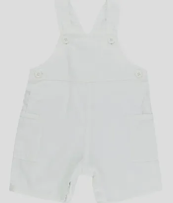 Salopette-short 12 mois en lin et coton Petit Bateau