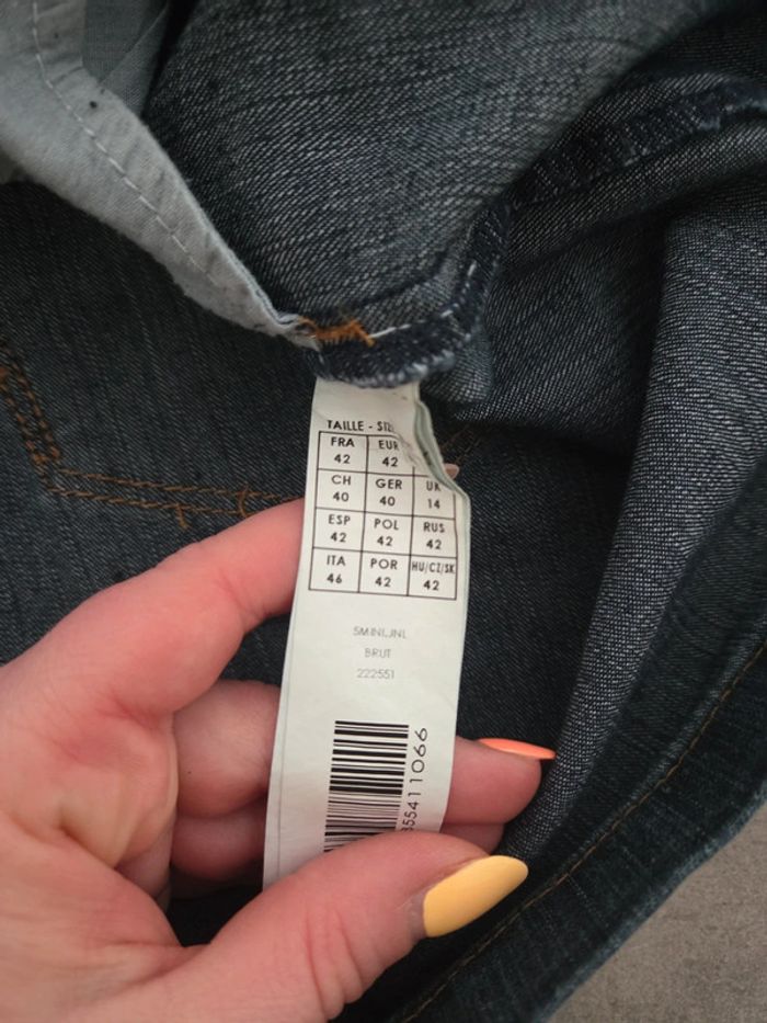 Jupe courte femme jean brut TBE taille 42 mim - photo numéro 2