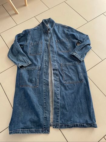 Veste en jeans longue violeta by mango