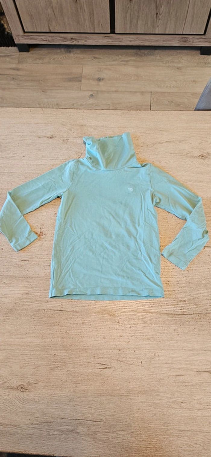 Sous pull à col roulé et manches longues, vert turquoise, Esprit, 6/7 ans, nickel - photo numéro 2