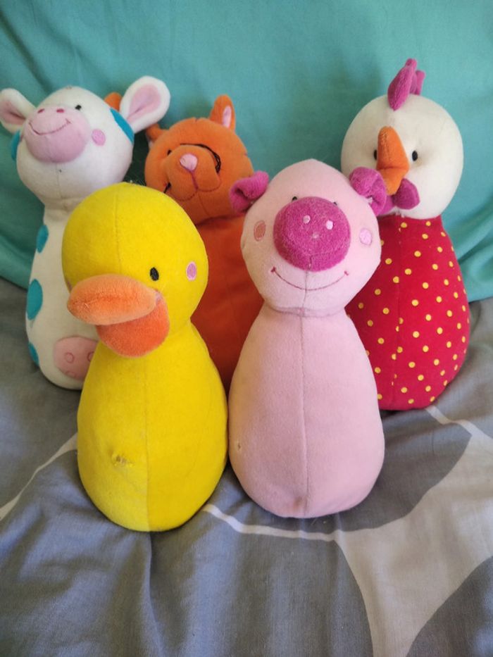 lot de quilles animaux + balle en peluche   Lilliputiens - photo numéro 4