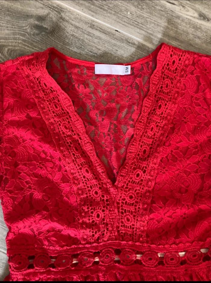 Robe en dentelle rouge ML T.S - photo numéro 2