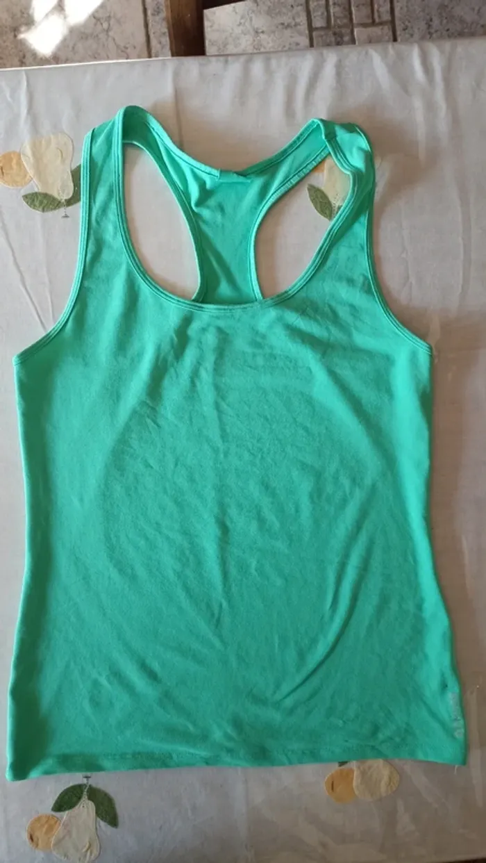 Débardeur sport Domyos turquoise