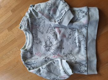 Pull sweat vert d'eau Disney Bambi et Pan Pan 6-9mois - Primark
