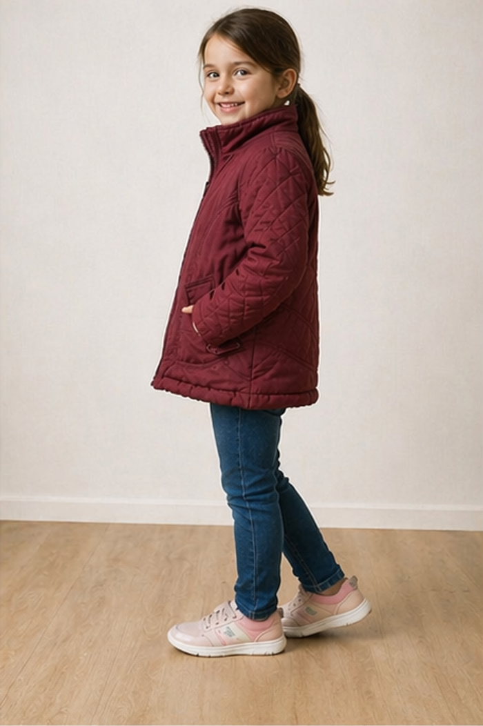 Veste matelassée bordeaux fille Palomino, taille 116 - photo numéro 3