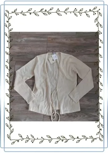 Gilet jaune pale en laine original Damour, taille L, neuf