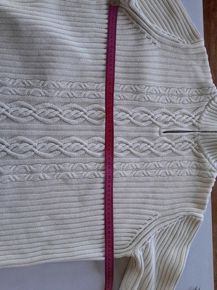 Pull torsadé coton col zippé local mixte - photo numéro 9