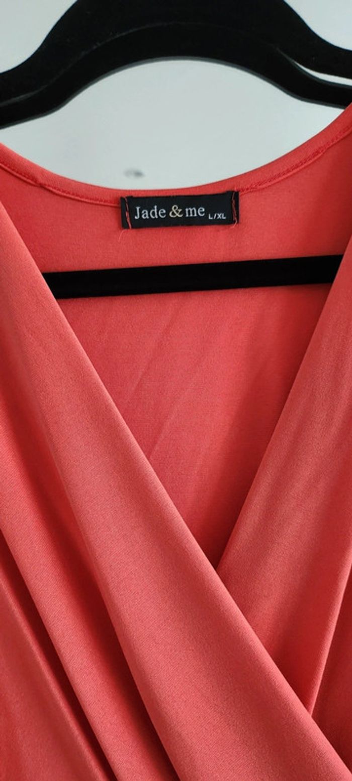 Robe fourreau moulante corail et noire taille L/XL Jade & Me - photo numéro 2