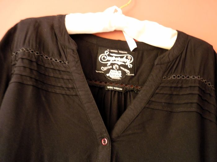 blouse t-shirt femme M 38 superdry noir TBE ceinturé manches 3/4 - photo numéro 2