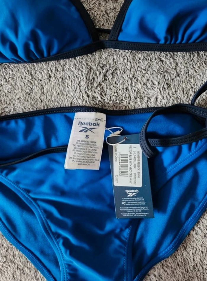 Joli maillot de bain 2 pièces Reebok taille S Noir et bleu - photo numéro 5