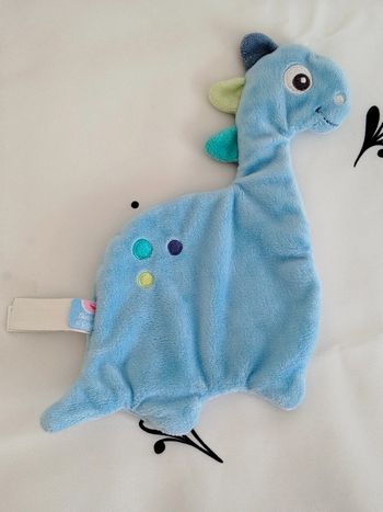 Doudou dinausore plat bleu Sucre d'orge