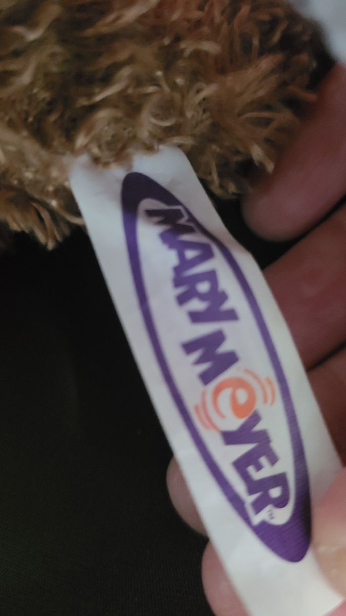 doudou ours chien marron beige microbilles couché mary meyer - photo numéro 6