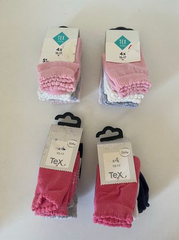 Lot 16 paires de chaussettes bébé fille 15/17