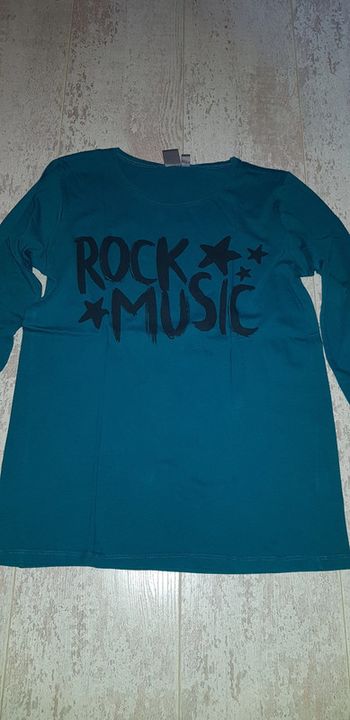 Tee shirt manches longues bleu canard