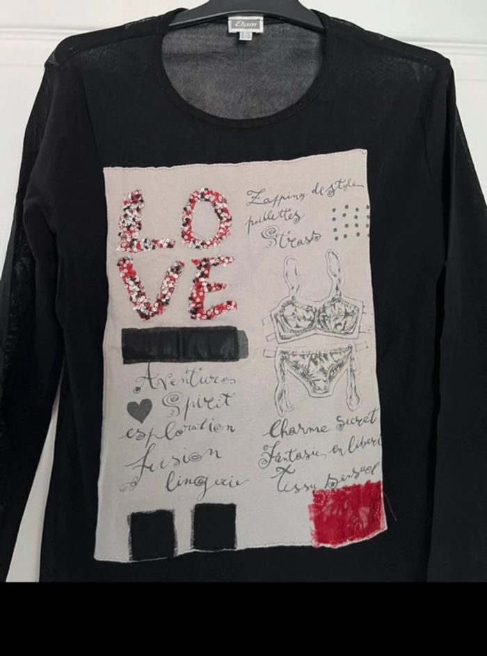 Blouse transparente manches longues noire Étam M🖤 - photo numéro 6