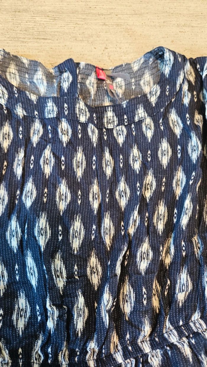 Robe d été sans manche, ceintrée, bleue à motifs blancs, Orchestra, 8 ans - photo numéro 5