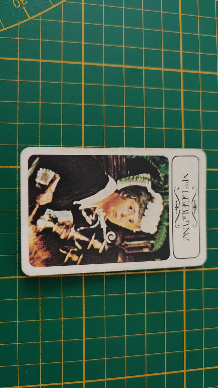 Carte Madame Leblanc en l'état Cluedo miro-meccano pièce détachée jeu de société #E26