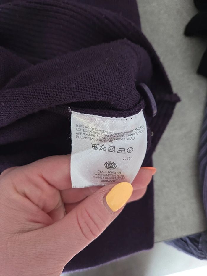 Pull femme hiver col bardot violette TBE taille M, canda - photo numéro 5